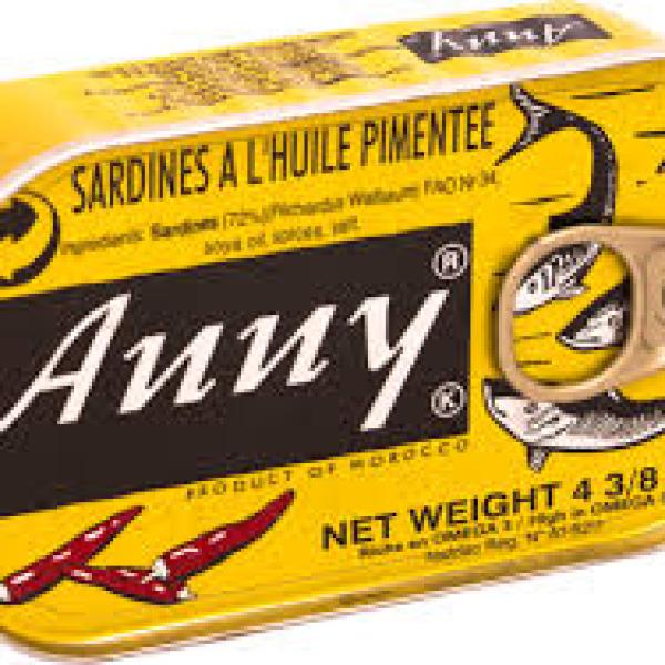 SARDINES ANNY ÉPICÉES À L'HUILE VÉGÉTALE 125 G