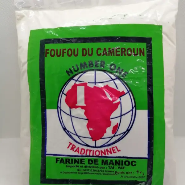 Fufu (foufou) du Cameroun Farine de Manioc 1kg